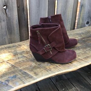 Burgundy/brown booties
